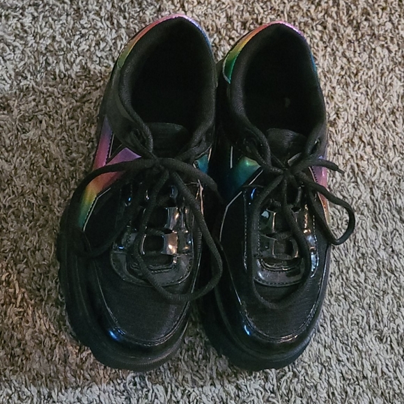 Black & Rainbow Platform Sneakers *READ LISTING* - Picture 3 of 7